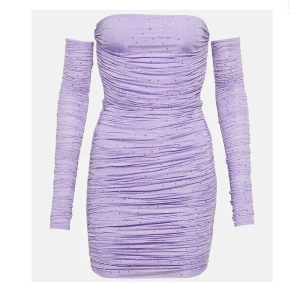 Dresses & Skirts - NWOT Alex Perry embellished rouched dress purple